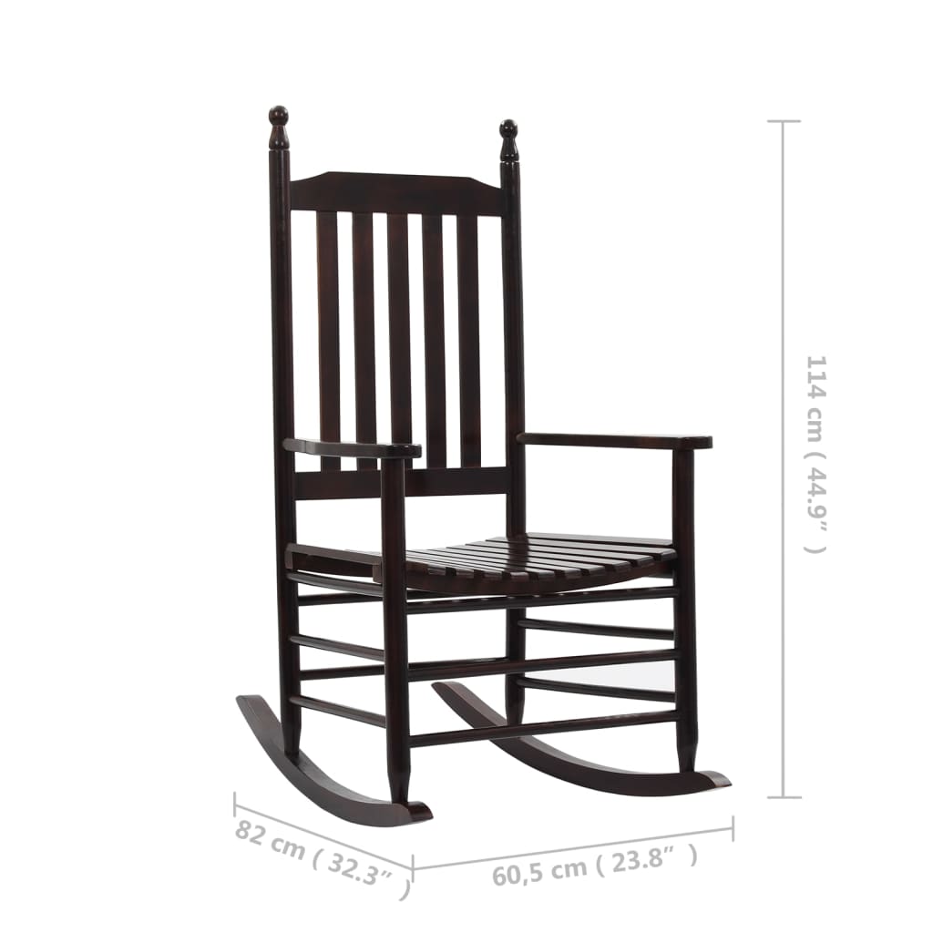 vidaXL Rocking Chair | Brown | Poplar hardwood | Standard |  Durable