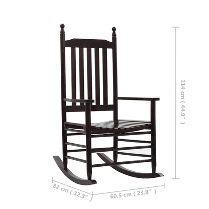 vidaXL Rocking Chair | Brown | Poplar hardwood | Standard |  Durable