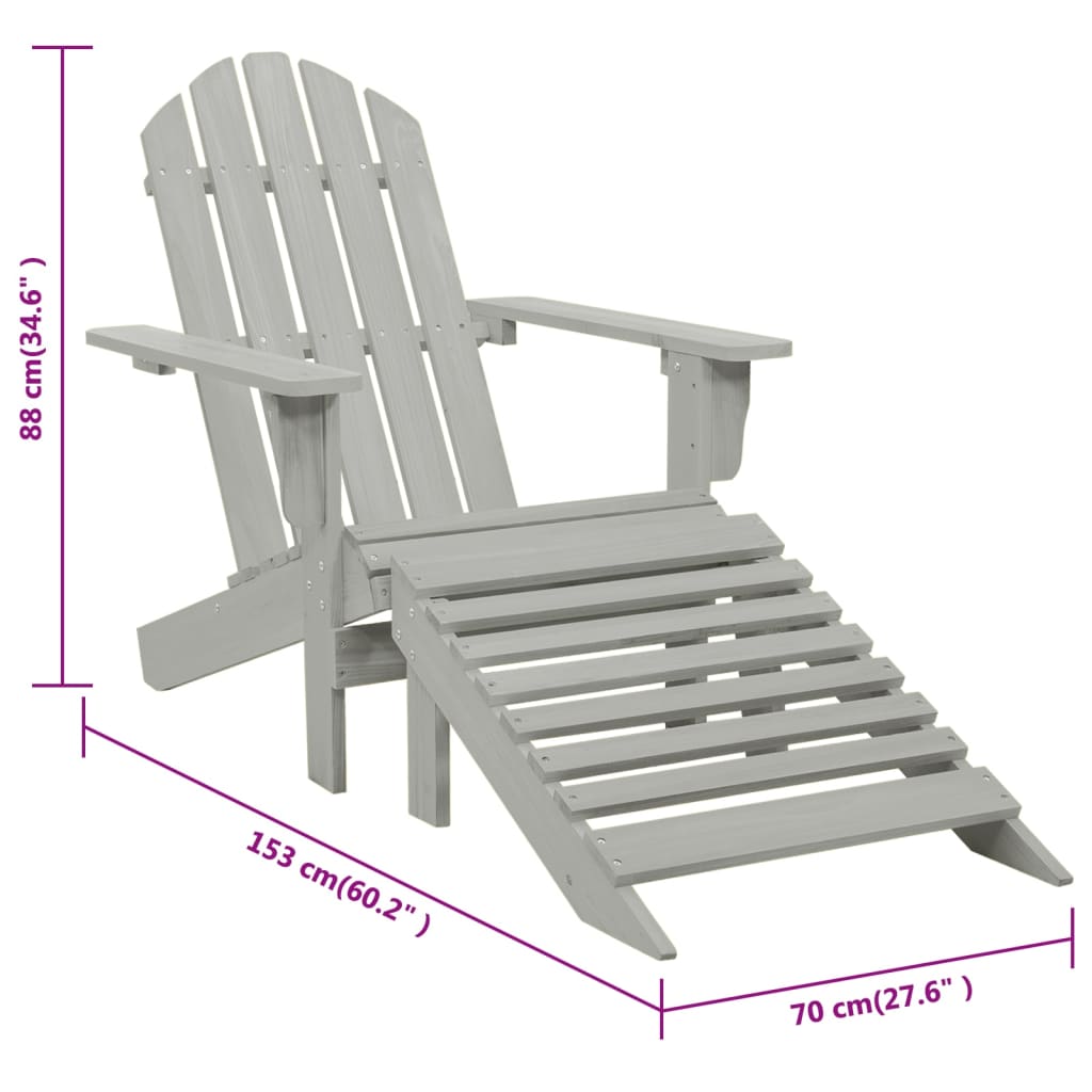 vidaXL Garden Chair | Grey | Hardwood | Large | Durable | Garden Chair