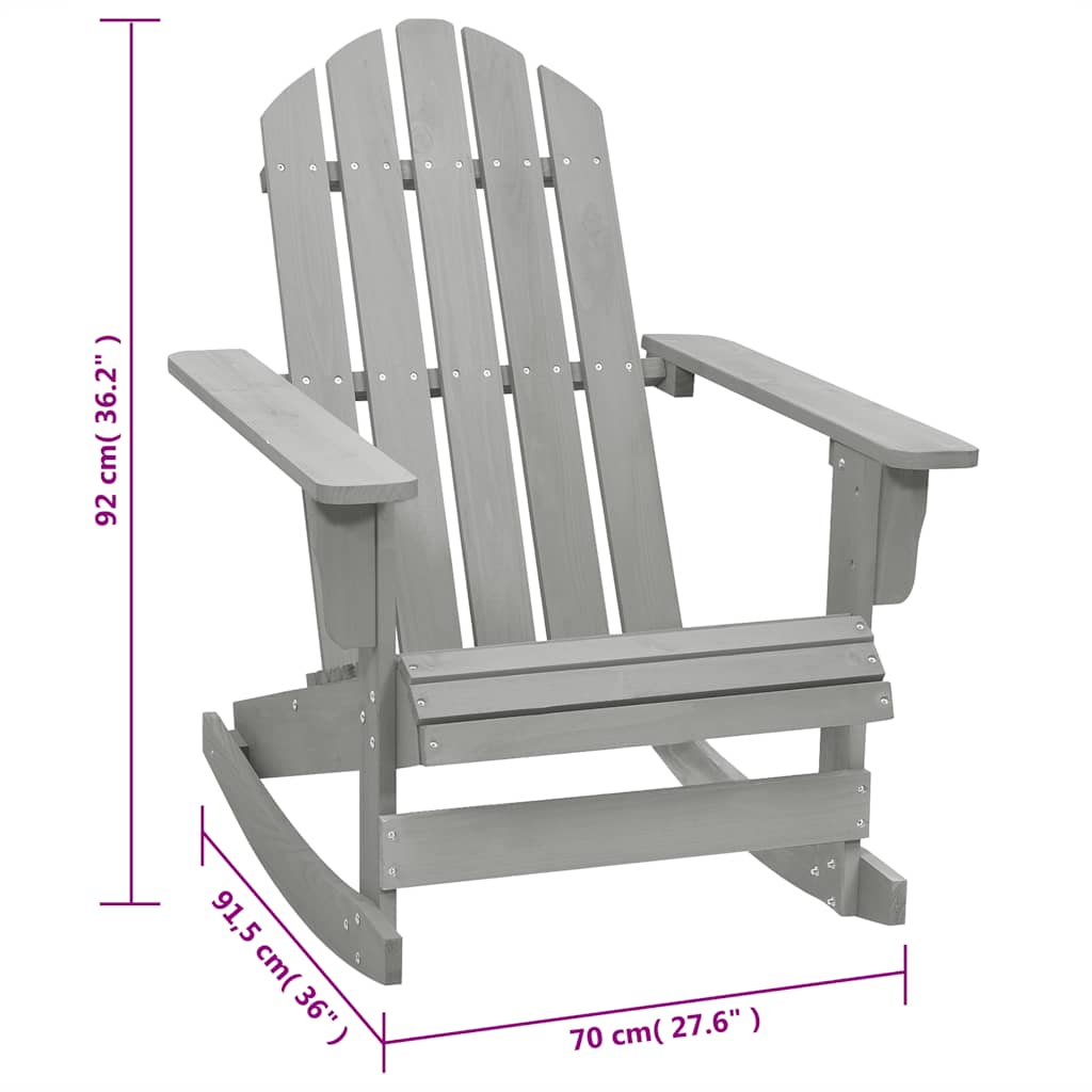 vidaXL Garden Rocking Chair | Grey | Hardwood | Standard | Durable