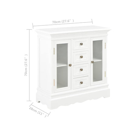 280027 vidaXL Sideboard White 70x28x70 cm Solid Pine Wood
