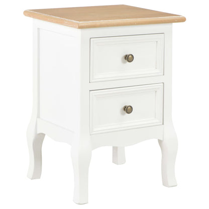 280037 vidaXL Bedside Cabinet 2 pcs White 35x30x49 cm MDF