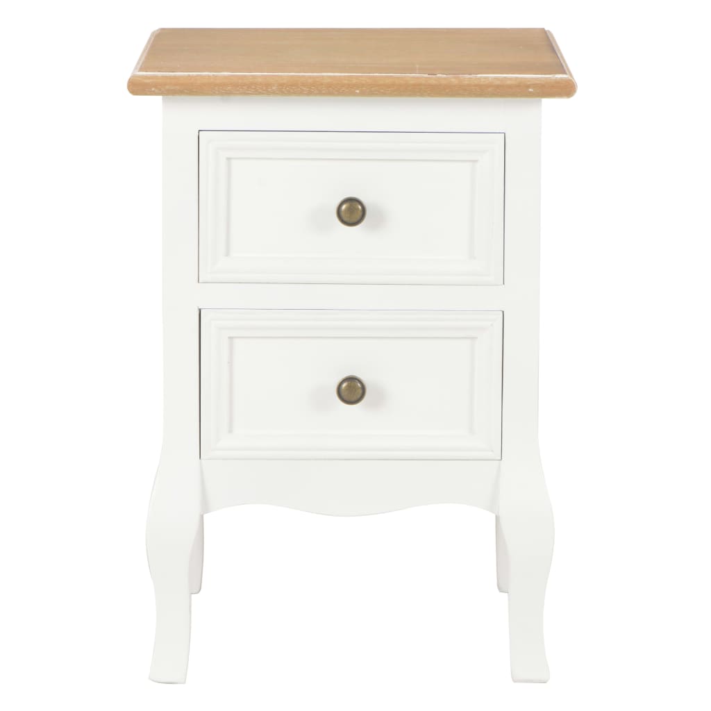 280037 vidaXL Bedside Cabinet 2 pcs White 35x30x49 cm MDF