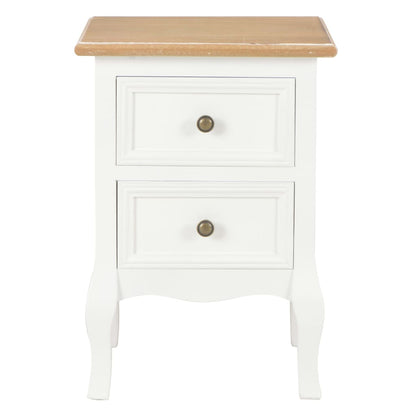 280037 vidaXL Bedside Cabinet 2 pcs White 35x30x49 cm MDF