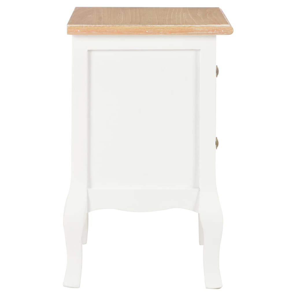 280037 vidaXL Bedside Cabinet 2 pcs White 35x30x49 cm MDF