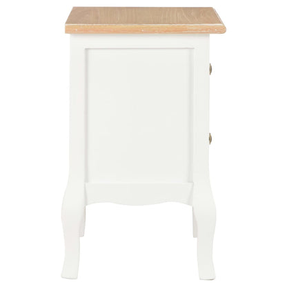 280037 vidaXL Bedside Cabinet 2 pcs White 35x30x49 cm MDF