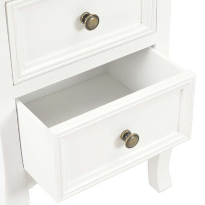 280037 vidaXL Bedside Cabinet 2 pcs White 35x30x49 cm MDF
