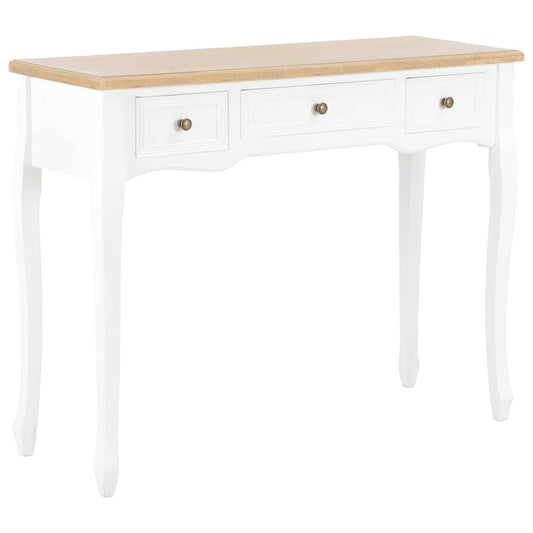 280044 vidaXL Dressing Console Table with 3 Drawers White