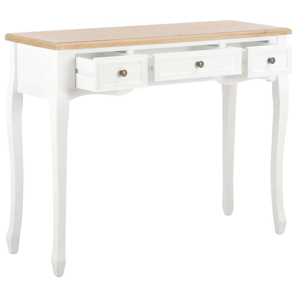 280044 vidaXL Dressing Console Table with 3 Drawers White