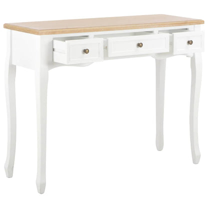 280044 vidaXL Dressing Console Table with 3 Drawers White