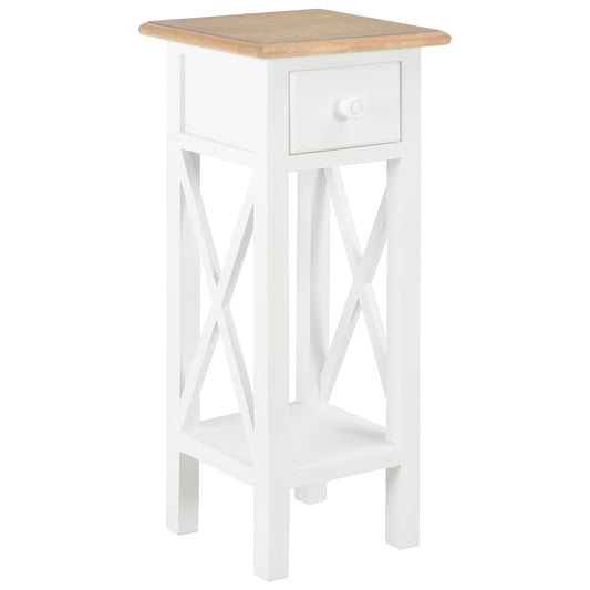 280057 vidaXL Side Table White 27x27x65,5 cm Wood