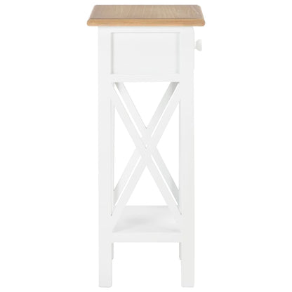 280057 vidaXL Side Table White 27x27x65,5 cm Wood