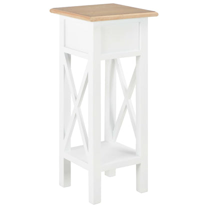 vidaXL Side Table White 27x27x65.5 cm Wood