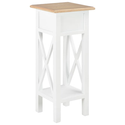 280057 vidaXL Side Table White 27x27x65,5 cm Wood