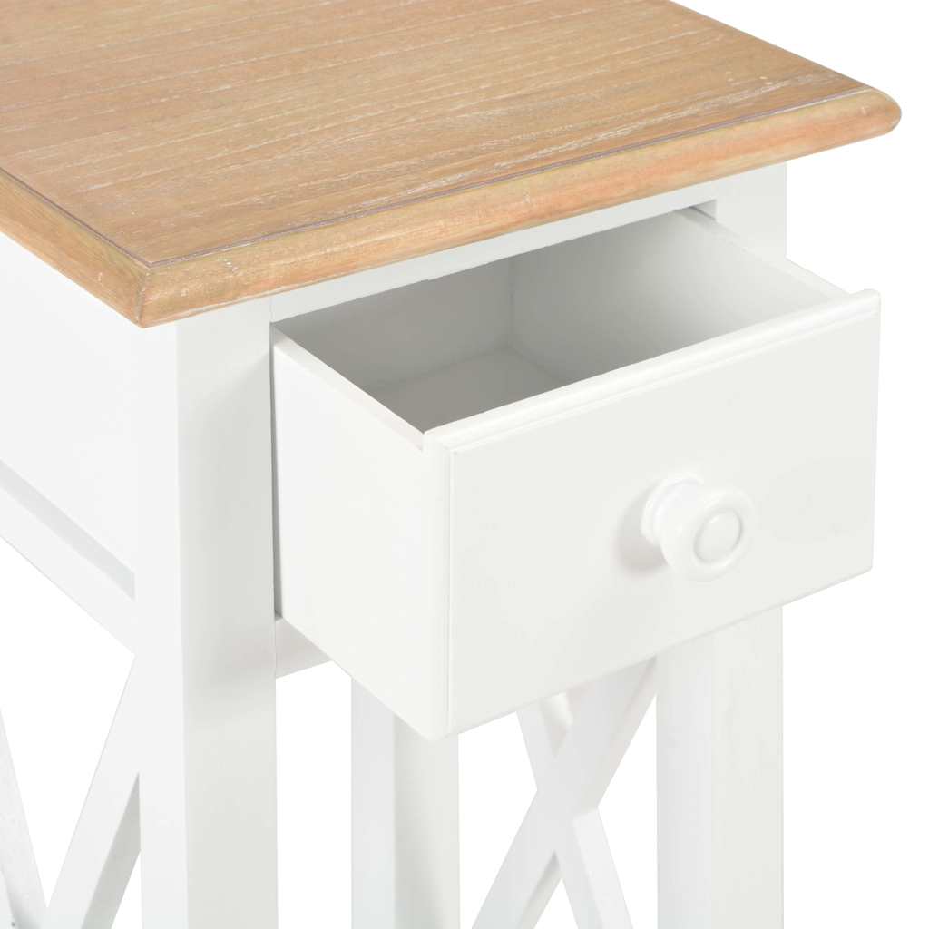 280057 vidaXL Side Table White 27x27x65,5 cm Wood