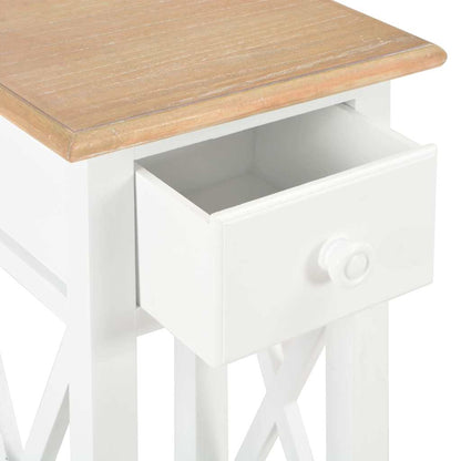 280057 vidaXL Side Table White 27x27x65,5 cm Wood