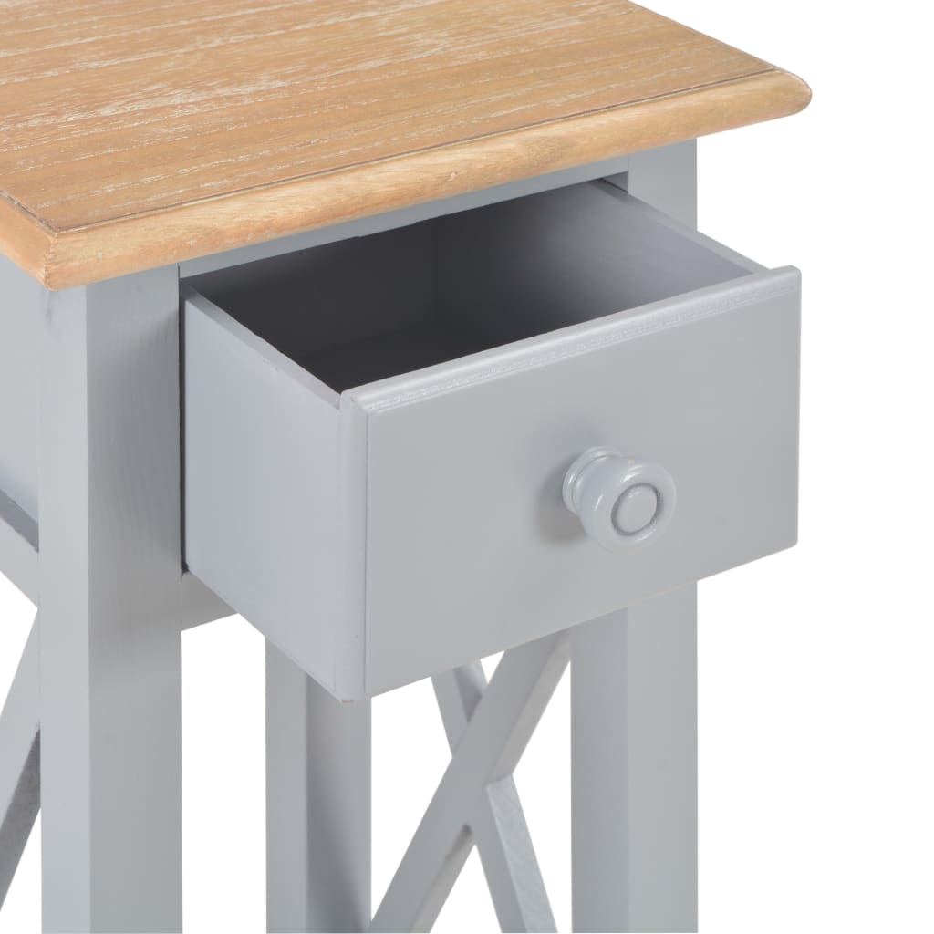 280058 vidaXL Side Table Grey 27x27x65,5 cm Wood