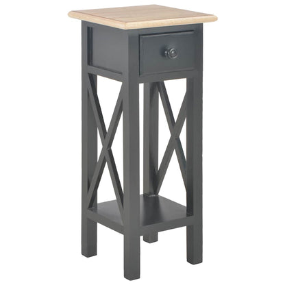 280059 vidaXL Side Table Black 27x27x65,5 cm Wood