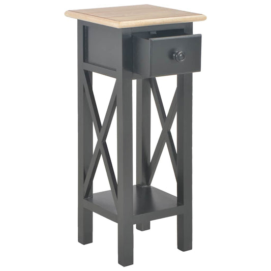 280059 vidaXL Side Table Black 27x27x65,5 cm Wood
