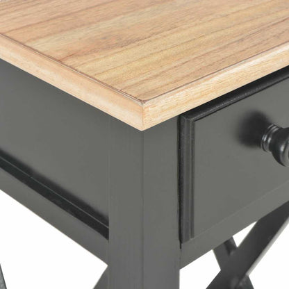 280059 vidaXL Side Table Black 27x27x65,5 cm Wood