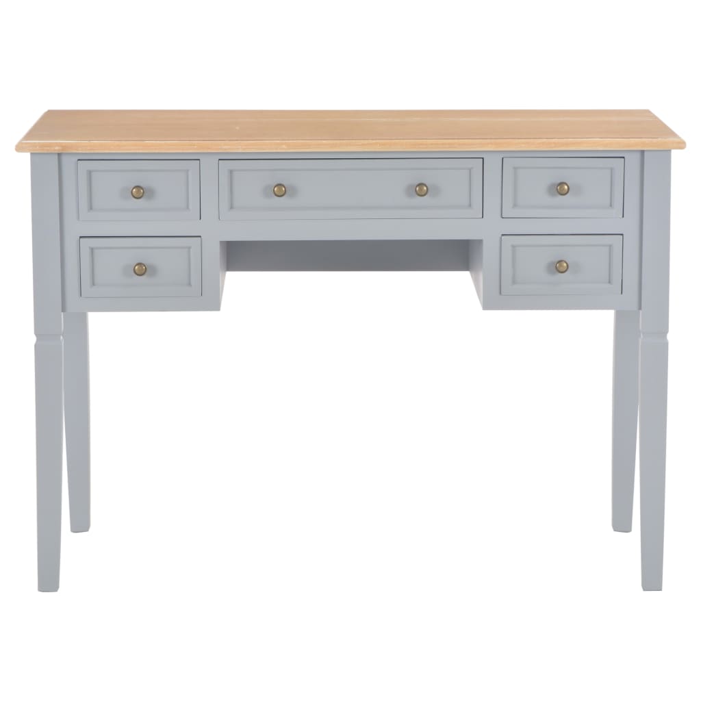 vidaXL Writing Desk Grey 109.5x45x77.5 cm Wood