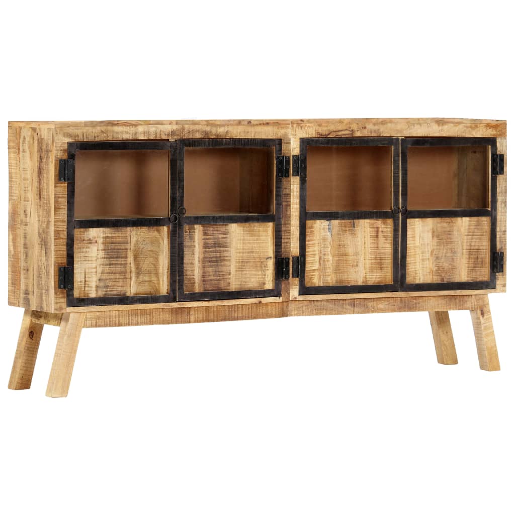 vidaXL Sideboard | Brown and black | Solid rough mango wood | 160 x 30 x 80 cm