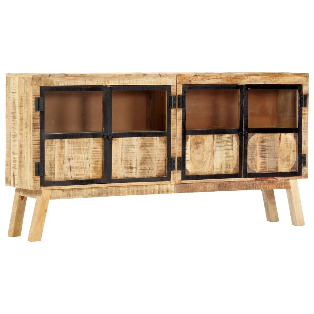 vidaXL Sideboard | Brown and black | Solid rough mango wood | 160 x 30 x 80 cm