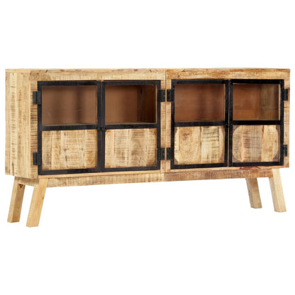 vidaXL Sideboard | Brown and black | Solid rough mango wood | 160 x 30 x 80 cm