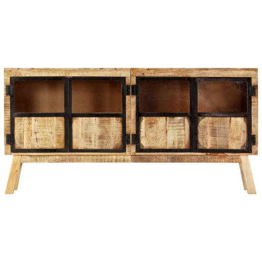 vidaXL Sideboard | Brown and black | Solid rough mango wood | 160 x 30 x 80 cm