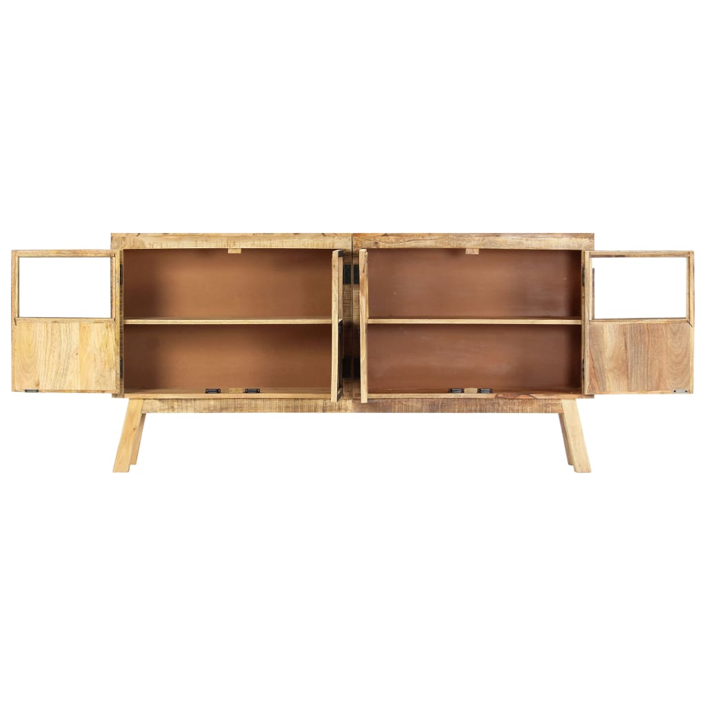 vidaXL Sideboard | Brown and black | Solid rough mango wood | 160 x 30 x 80 cm