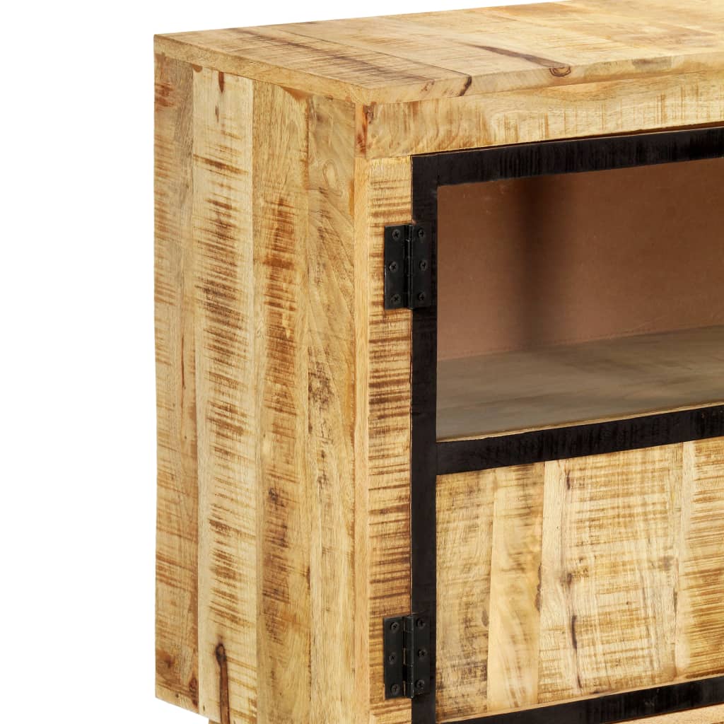 vidaXL Sideboard | Brown and black | Solid rough mango wood | 160 x 30 x 80 cm
