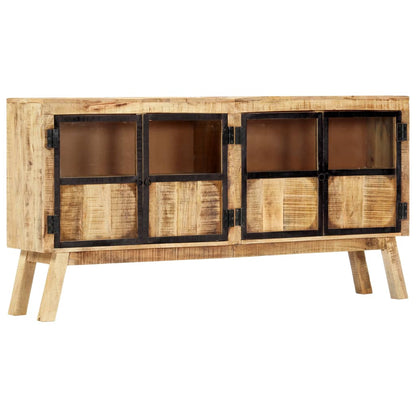 vidaXL Sideboard | Brown and black | Solid rough mango wood | 160 x 30 x 80 cm