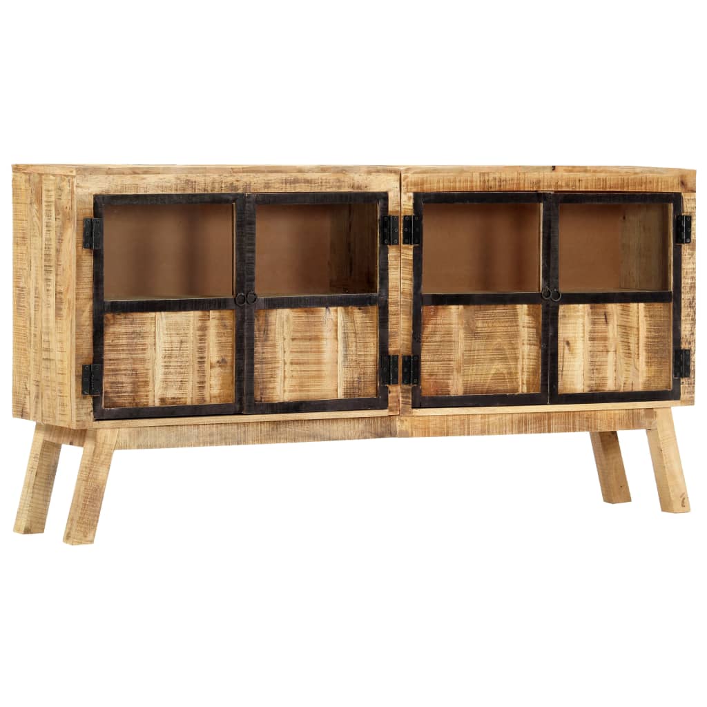 vidaXL Sideboard | Brown and black | Solid rough mango wood | 160 x 30 x 80 cm