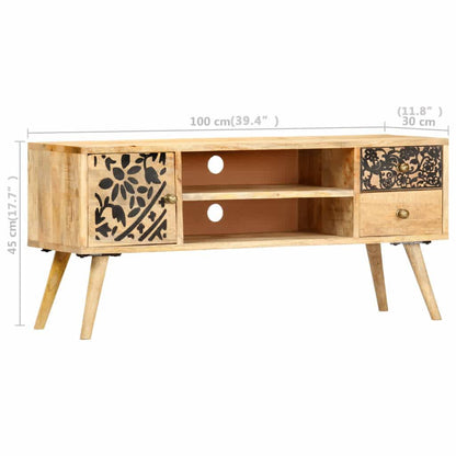 247999 vidaXL TV Cabinet 100x30x45 cm Solid Mango Wood