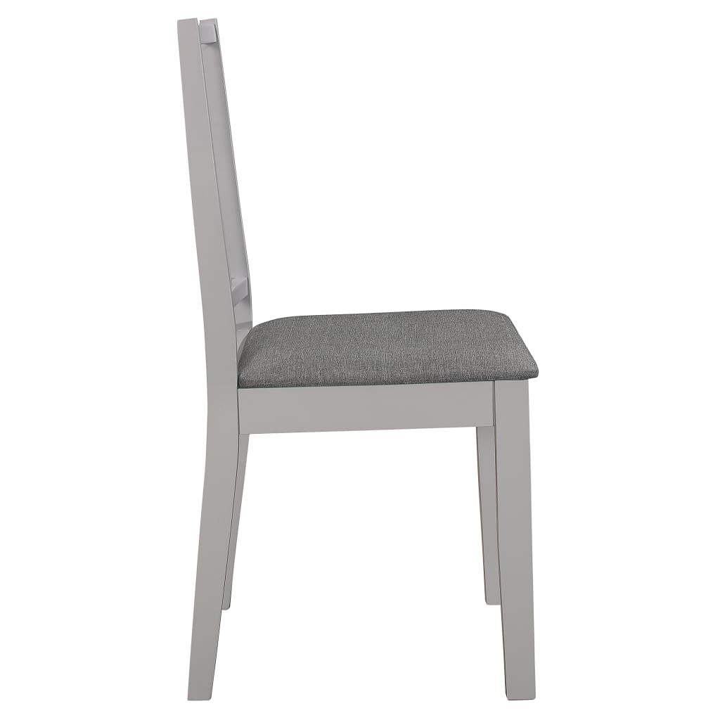 vidaXL Dining Chairs with Cushions 2 pcs Grey Solid Wood