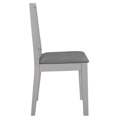 vidaXL Dining Chairs with Cushions 2 pcs Grey Solid Wood