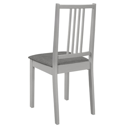 vidaXL Dining Chairs with Cushions 2 pcs Grey Solid Wood