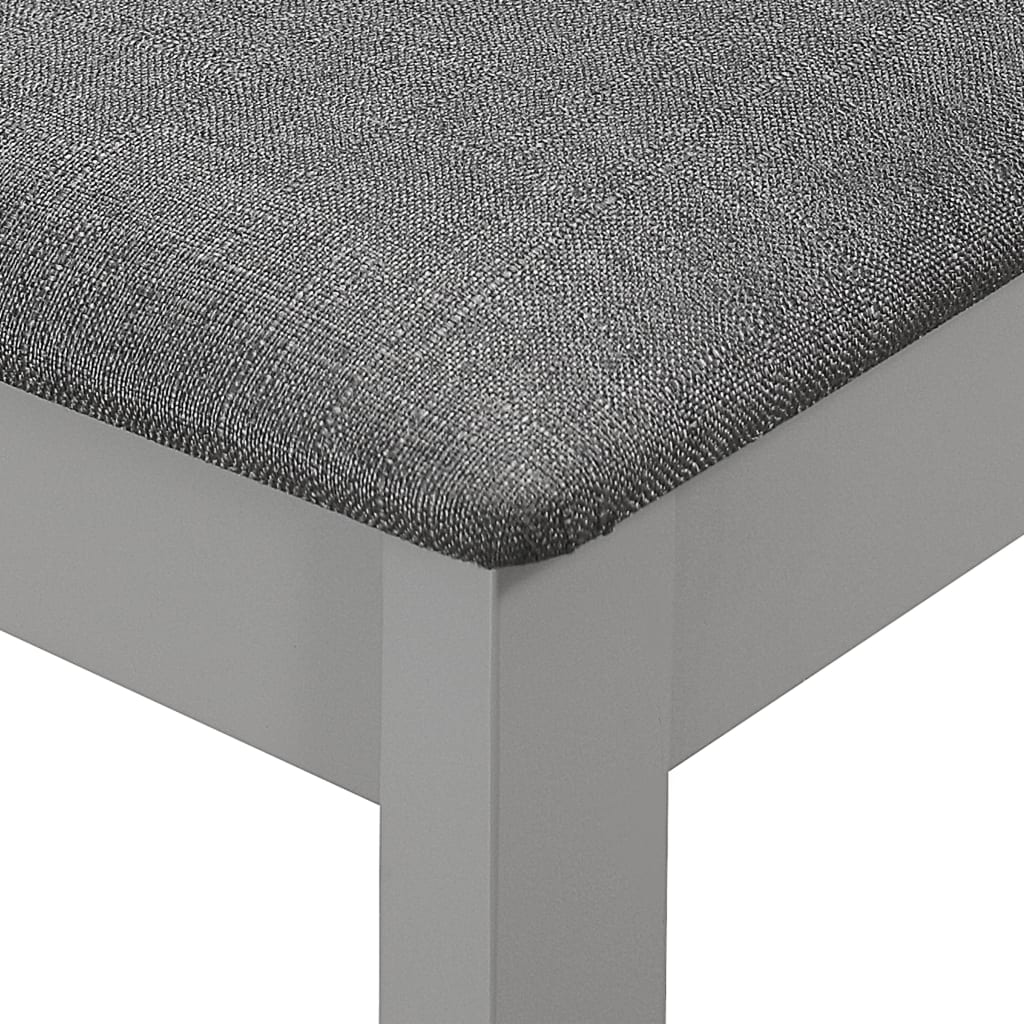 vidaXL Dining Chairs with Cushions 2 pcs Grey Solid Wood