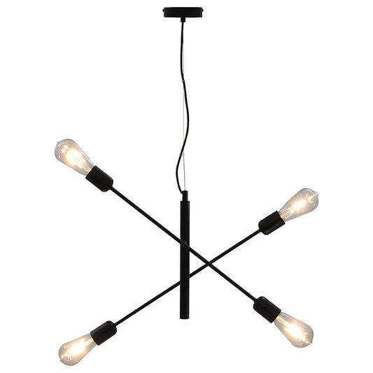 vidaXL Ceiling Light with Filament Bulbs 2 W Black E27