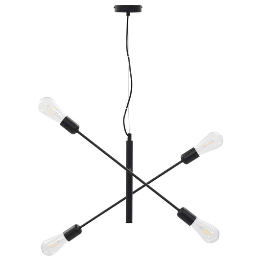 vidaXL Ceiling Light with Filament Bulbs 2 W Black E27