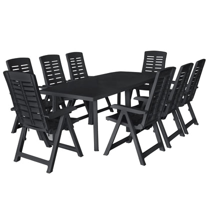 vidaXL Outdoor Dining Set | Anthracite | Plastic | Foldable | Outdoor Dining Set