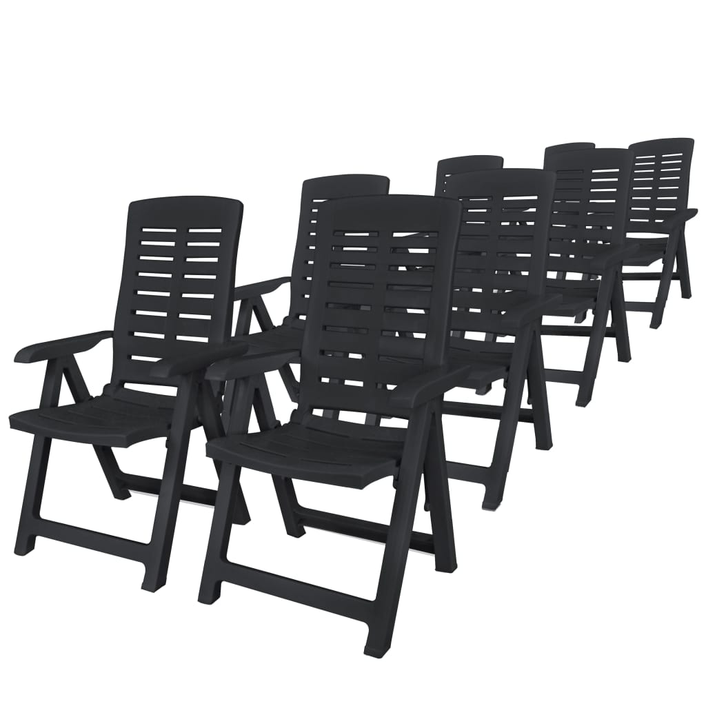 vidaXL Outdoor Dining Set | Anthracite | Plastic | Foldable | Outdoor Dining Set