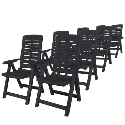 vidaXL Outdoor Dining Set | Anthracite | Plastic | Foldable | Outdoor Dining Set
