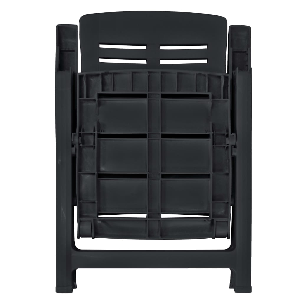 vidaXL Outdoor Dining Set | Anthracite | Plastic | Foldable | Outdoor Dining Set