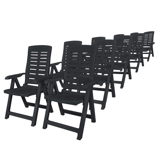 vidaXL Outdoor Dining Set | Anthracite | Plastic | Foldable | Outdoor Dining Set