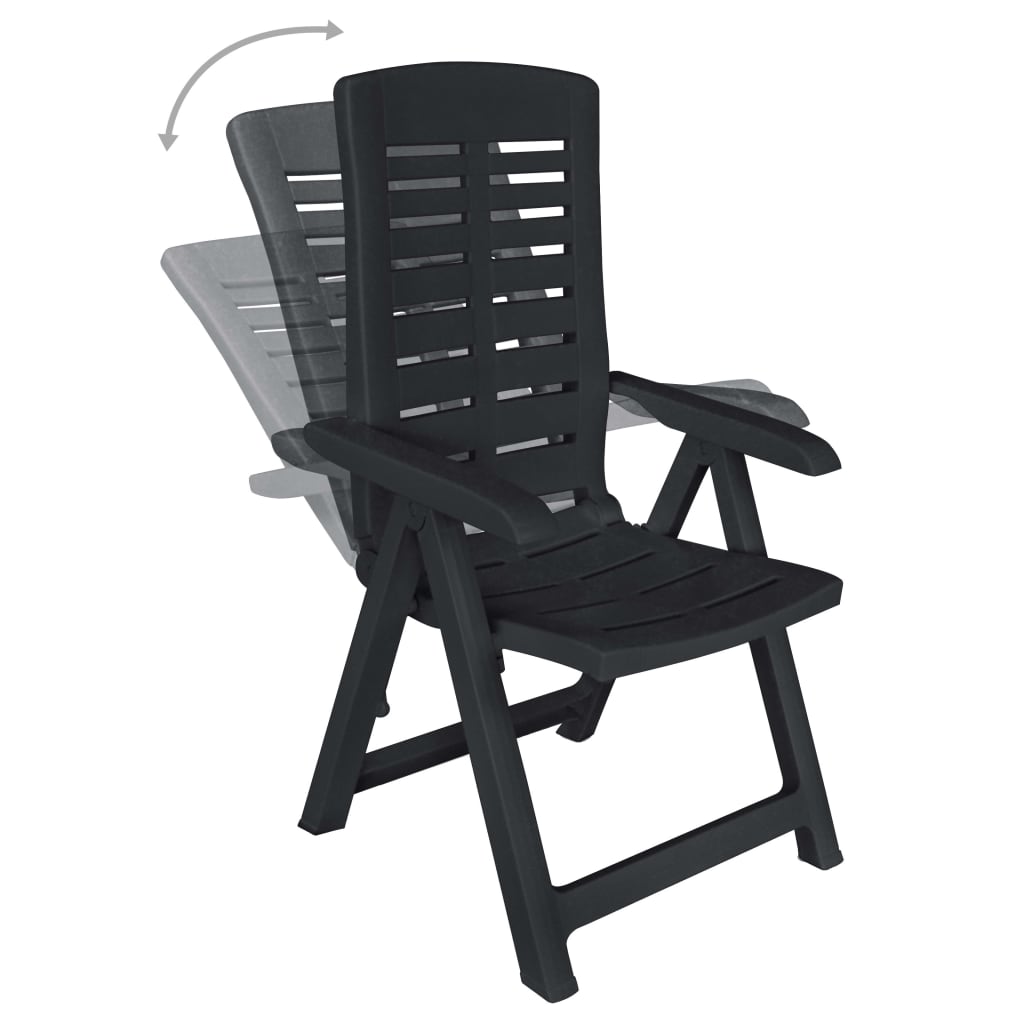 vidaXL Outdoor Dining Set | Anthracite | Plastic | Foldable | Outdoor Dining Set
