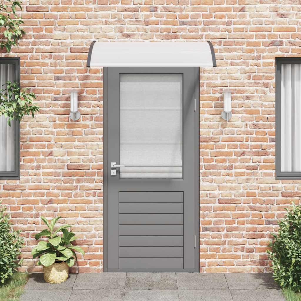 vidaXL Door Canopy Black and Transparent 120x75 cm PC
