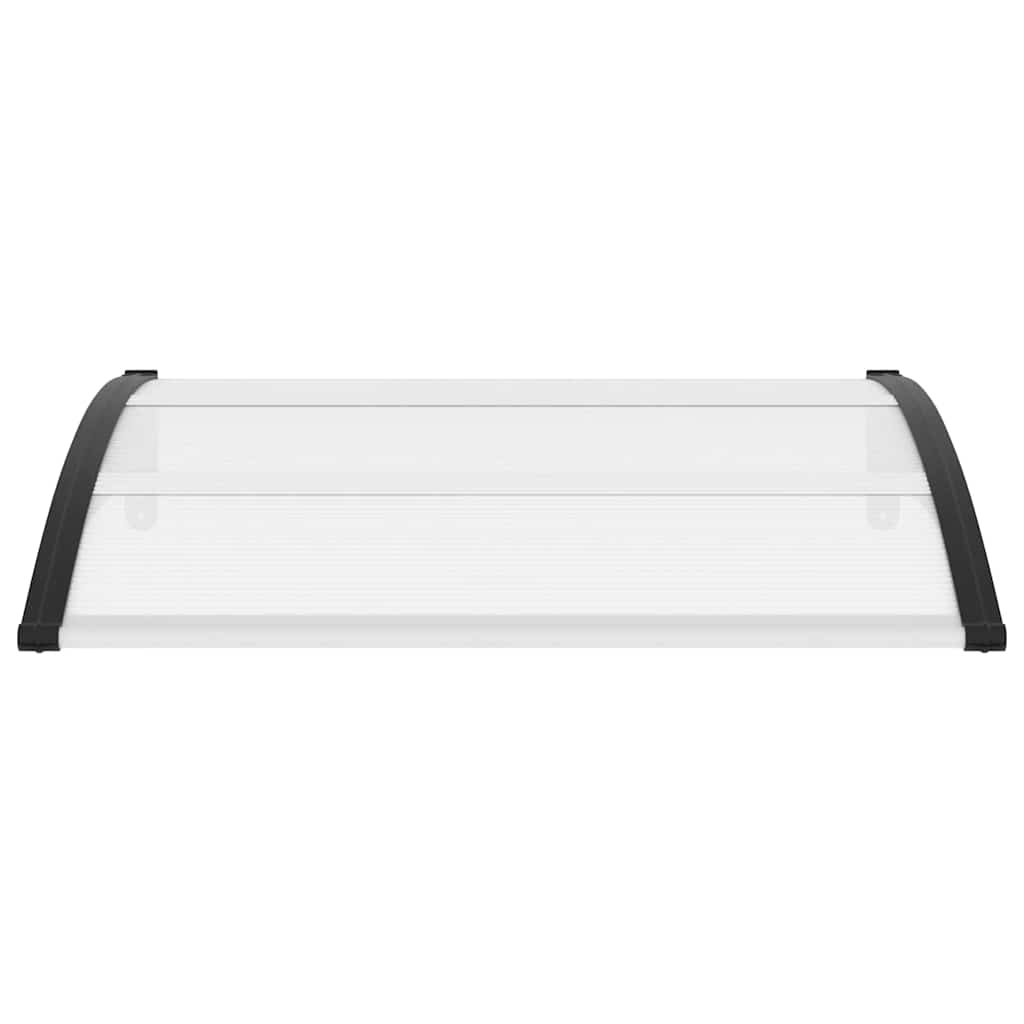 vidaXL Door Canopy Black and Transparent 120x75 cm PC