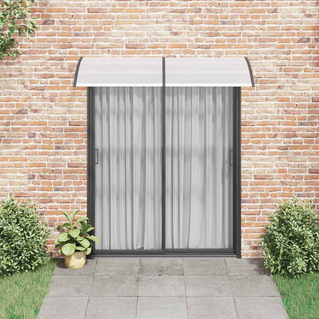 vidaXL Door Canopy Black and Transparent 200x75 cm PC