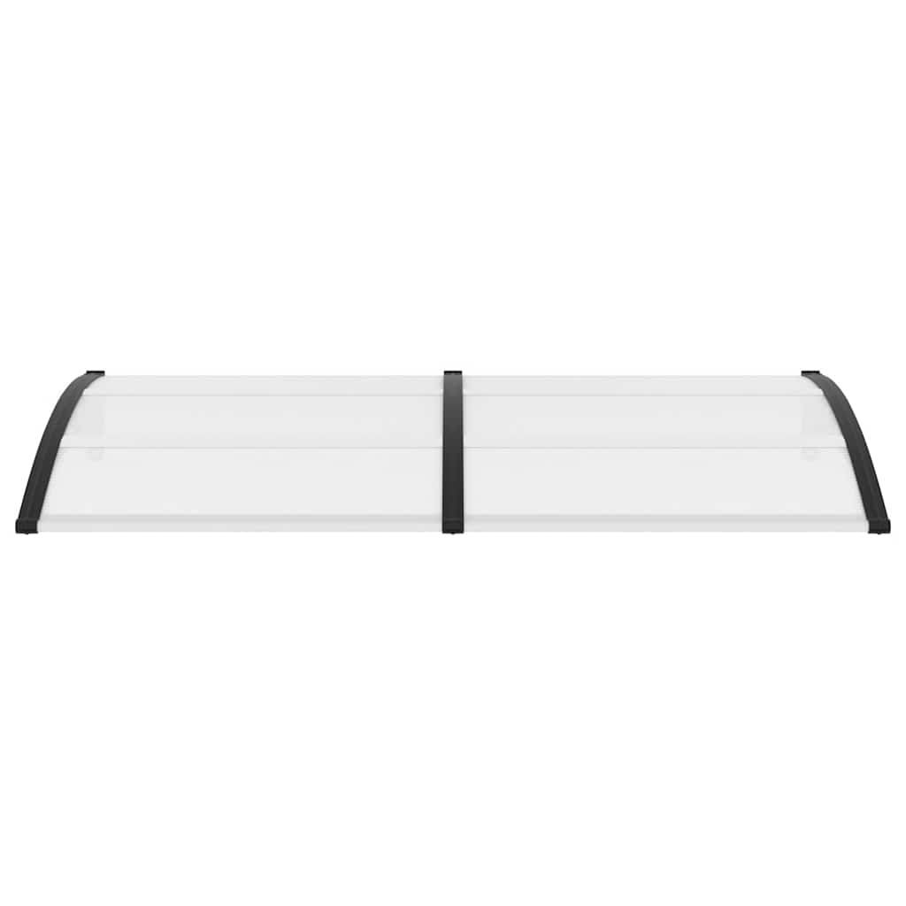 vidaXL Door Canopy Black and Transparent 200x75 cm PC